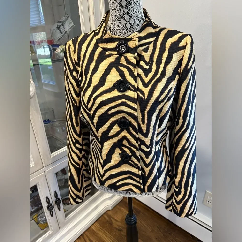 Liz Claiborne Zebra Pattern Blazer - Picture 1 of 14